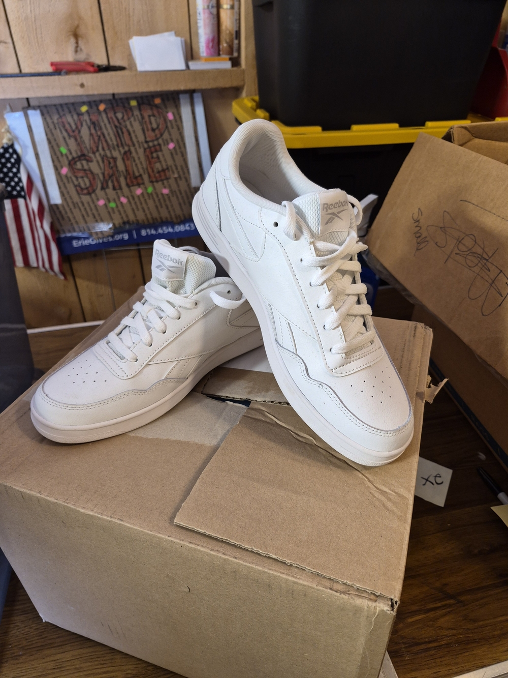 Reebok Men's White Low-Top Leather Sneakers